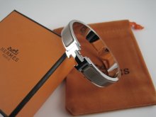 Hermes Gray Enamel Clic H Bracelet Narrow Width (12mm) In Silver
